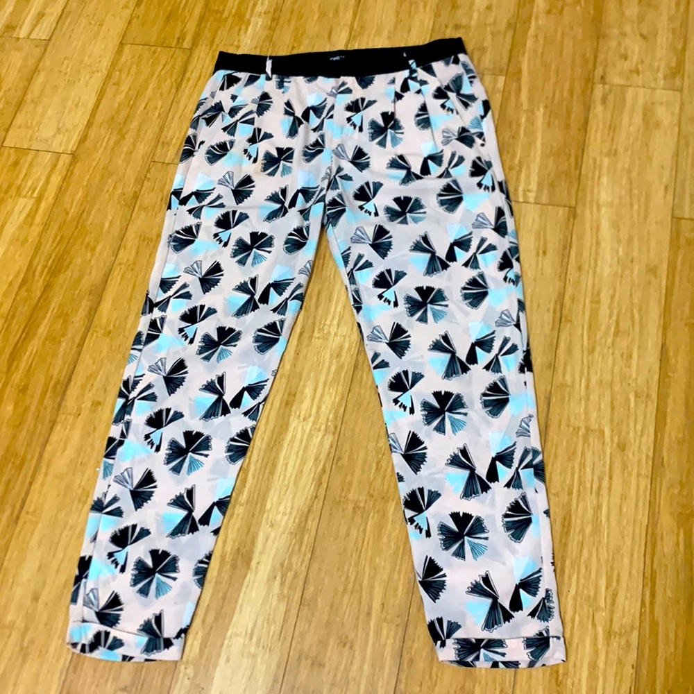 Beige print pants
